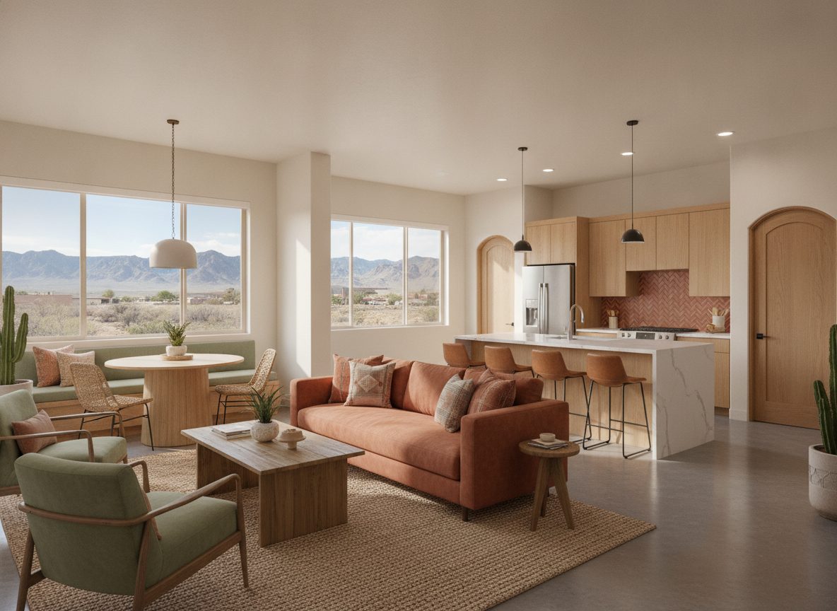 The Agave two-bedroom apartment living space