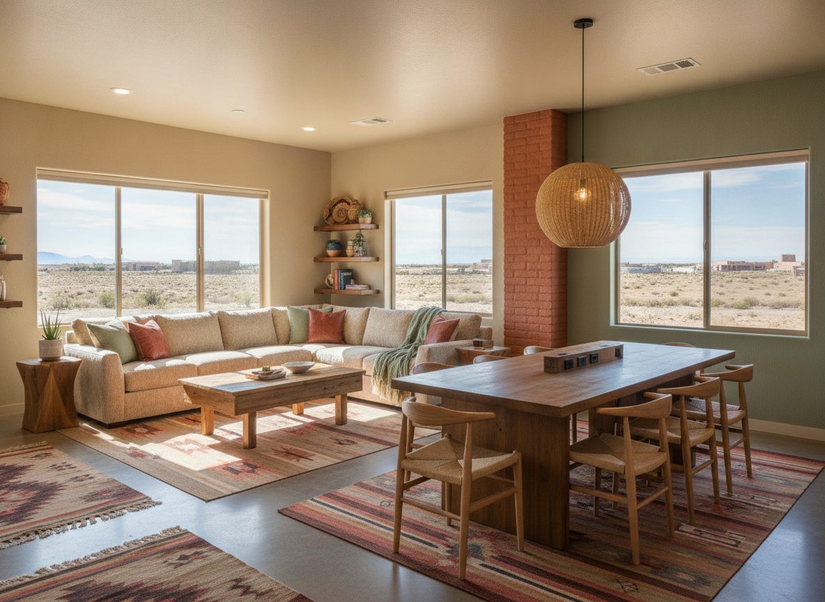The Prickly Pear three-bedroom living and dining area